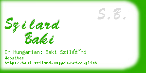 szilard baki business card